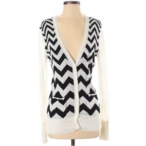 Brochu Walker chevron stripe linen blend cardigan